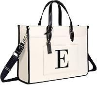 Vista 11 de TOPDesign Initial 15.6" Laptop Tote Bag for Women, Personalized Canvas Work Purse, Business Briefcase & Office Handbag