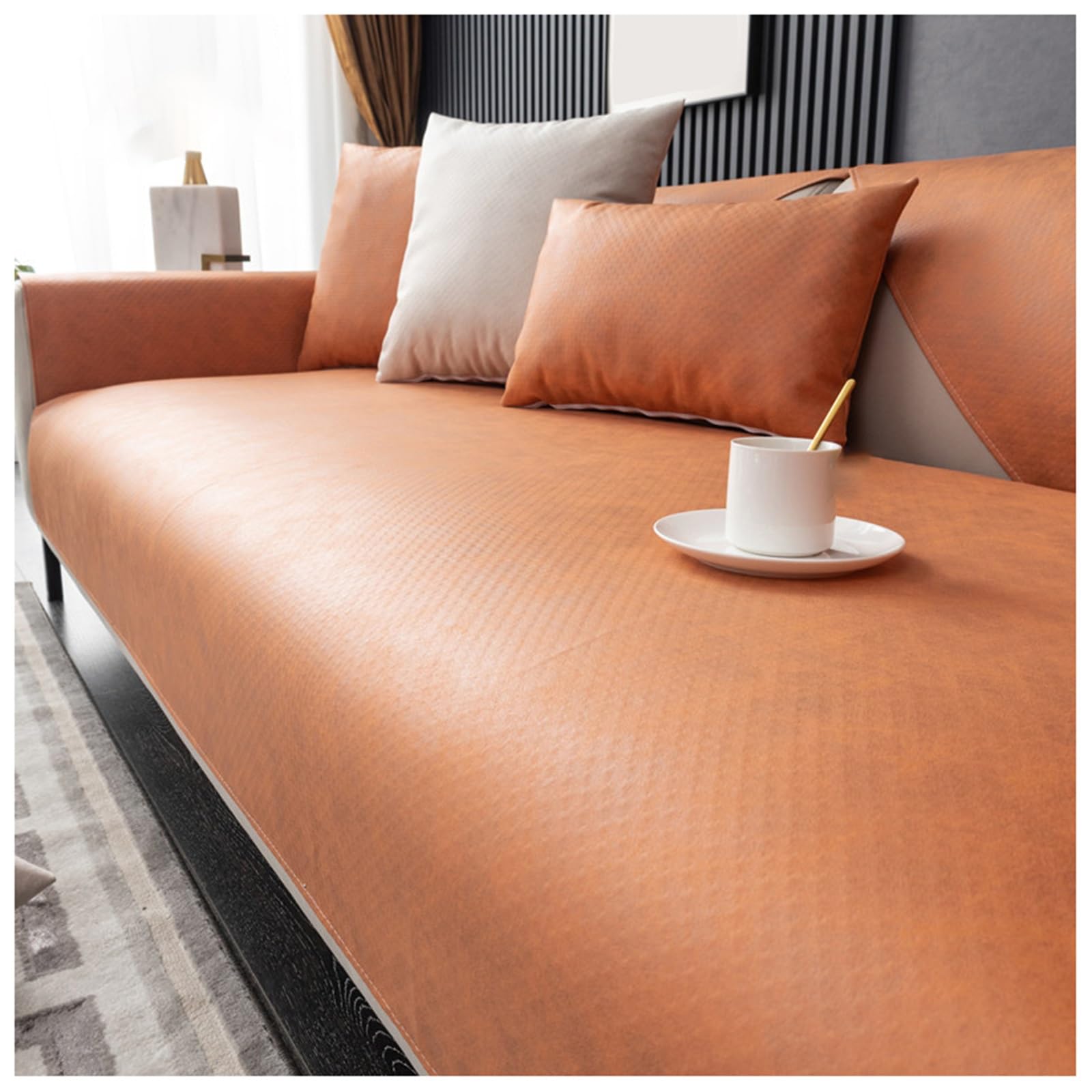 Housse de canapé de luxe en similicuir chic 70x120 cm