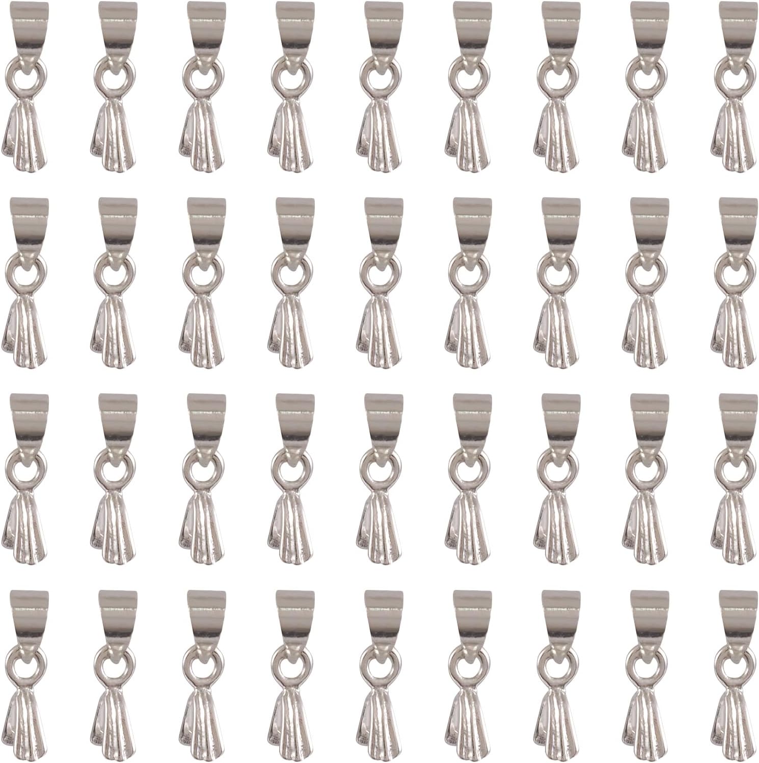 Craftdady 20pcs Micro Pave Cubic Zirconia Pendant Pinch Bails Clasps Bead Hanger Links 18K Gold Plated for Dangle Charm Jewelry Making