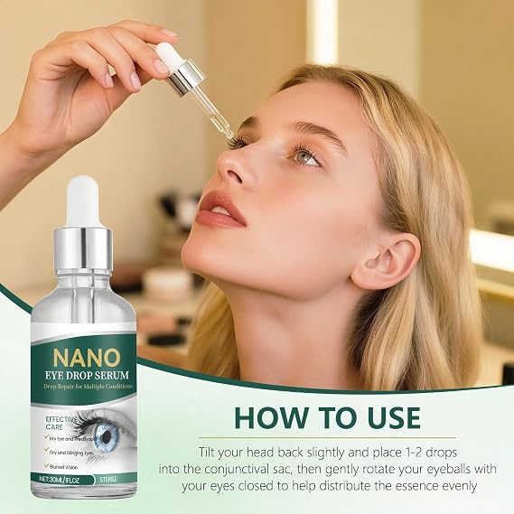 Nano Eye Drops Serum - Dry Eye Drops for Moisture & Comfort, Lubricating Solution for Itchy Peepers & Contact Lenses, Gentle & Preservative-Free Formula for Long-Lasting Comfort