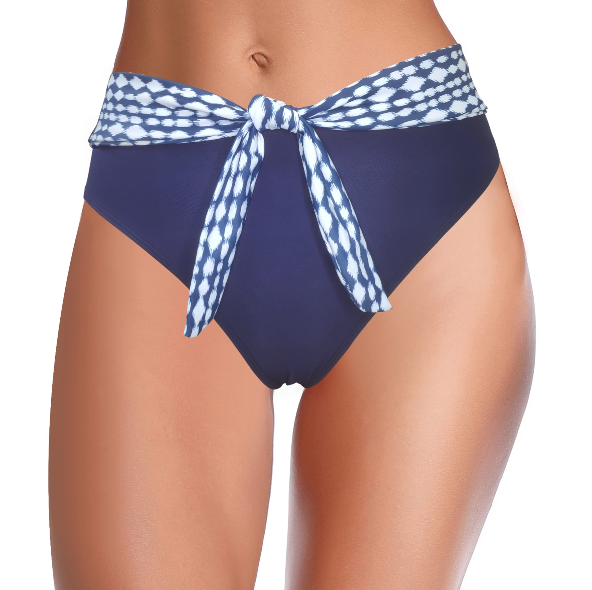 SHEKINI Bragas Bikini Cintura Alta Mujer Control de Abdomen Bikini Braguita Estampado Bikini Bottom Mujer