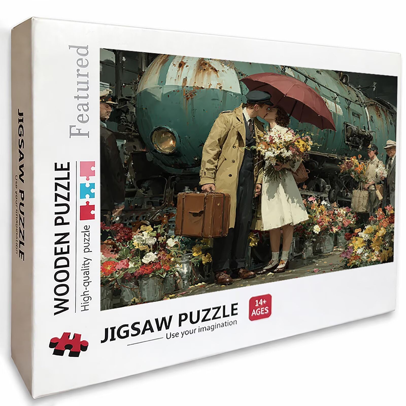 Puzzle 2000 elementów dla dorosłych pociągu, drewniane puzzle, 99 x 70 cm, dla mężczyzn, kobiet, starszych, seniorów, części, ściśle do siebie pasują, dekompresja, dekoracja ścienna, prezenty dla