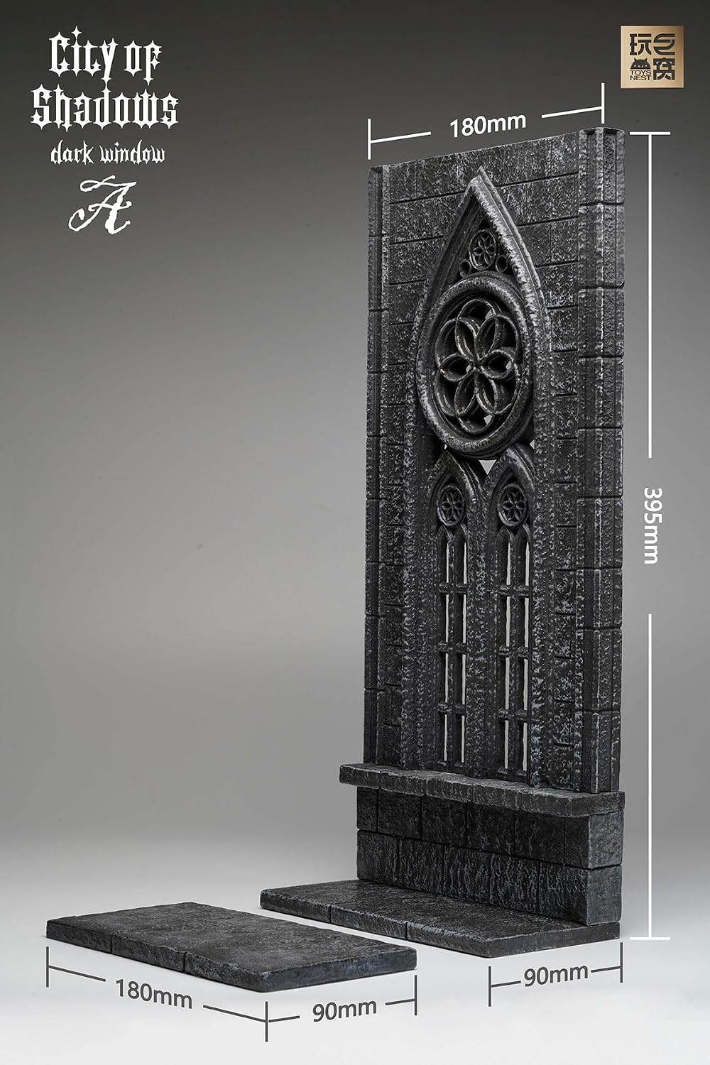 Diorama Display Base Compatible with 1/12-1/18 Action Figures - City of Shadows Series Window of Darkness Style A Gothic Sci-fi Corridor Terrain for Warhammer-Style Action Figures,Age 15+
