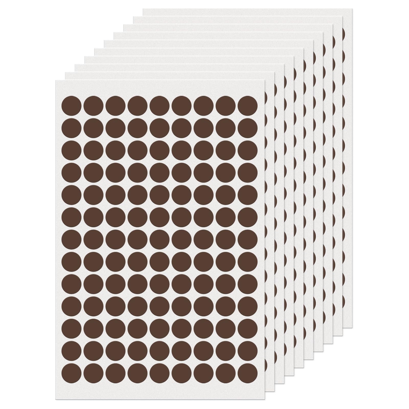 FINDAT 1170 PCS Round Stickers Brown 1/2 Inch Vinyl Dot Sticker Removable Writable Colored Circle Labels for Office Inventory Classroom