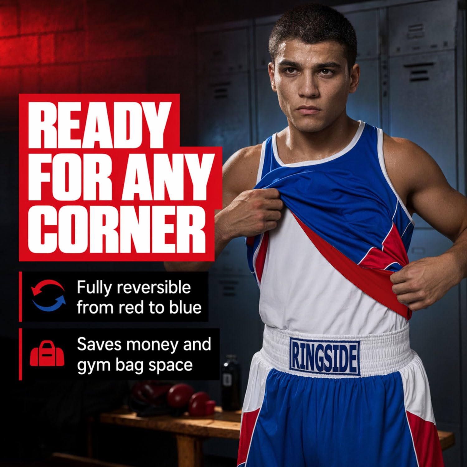 Ringside Reversible Boxing Competition Outfit Traje de competición de boxeo Unisex adulto (Pack de 2)