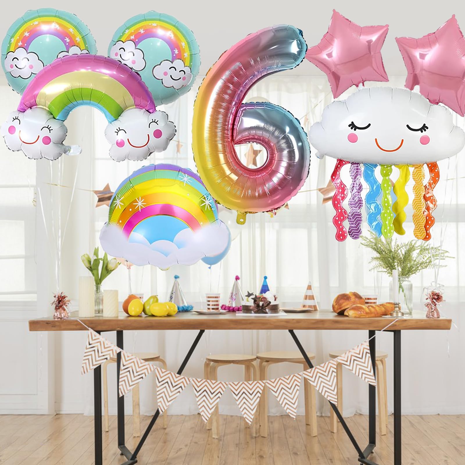 TZQFROCE Lot De 8 Ballons Arc-en-ciel - Décoration D'anniversaire