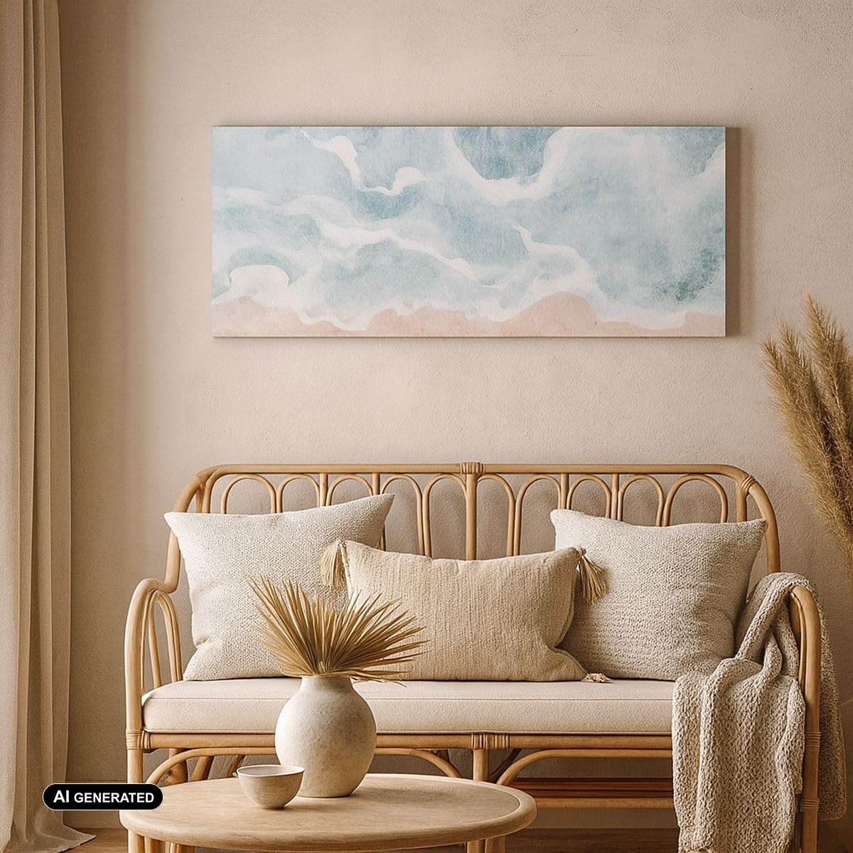 ARTTOR Leinwandbild 140x50cm Wandbild Maritim Natur - 5952 | Strand Landschaft Meer Panorama Groß XXL Wanddekoration Wohnzimmer Schlafzimmer Wanddeko Wand Kunstdruck Wandkunst ARTTOR