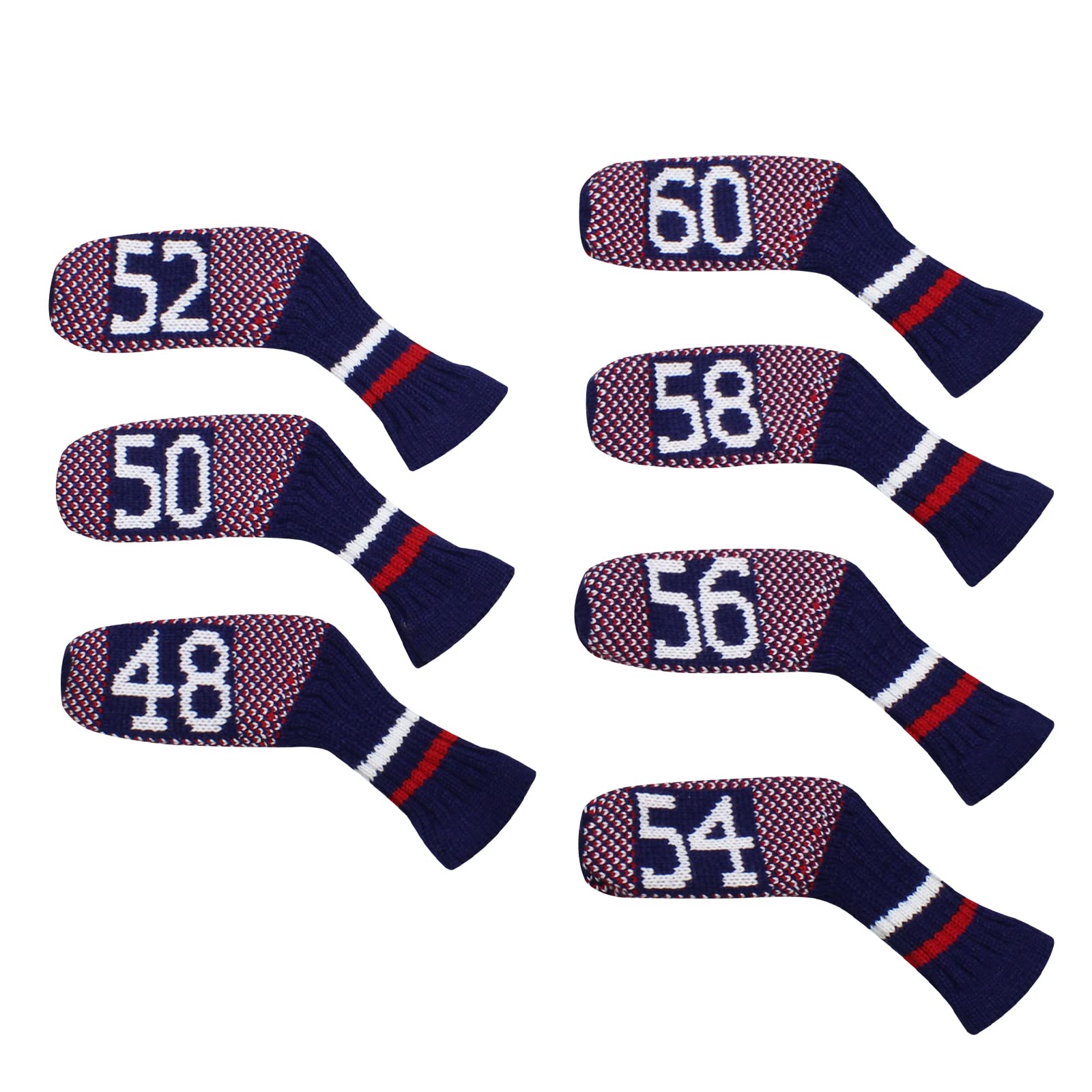 Scott Edward Knitted Wedge Golf Iron Headcovers 7 PCS Club Protector 48,50,52,54,56,58,60 Degree (Dots) — image 1