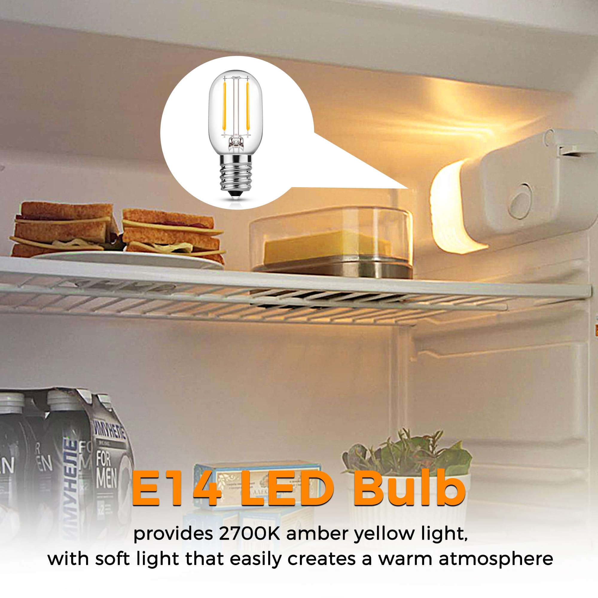 EvaStary E14 LED Light Bulb 1W, T22 Small Screw Filament Bulb Warm White 2700K - Image 3