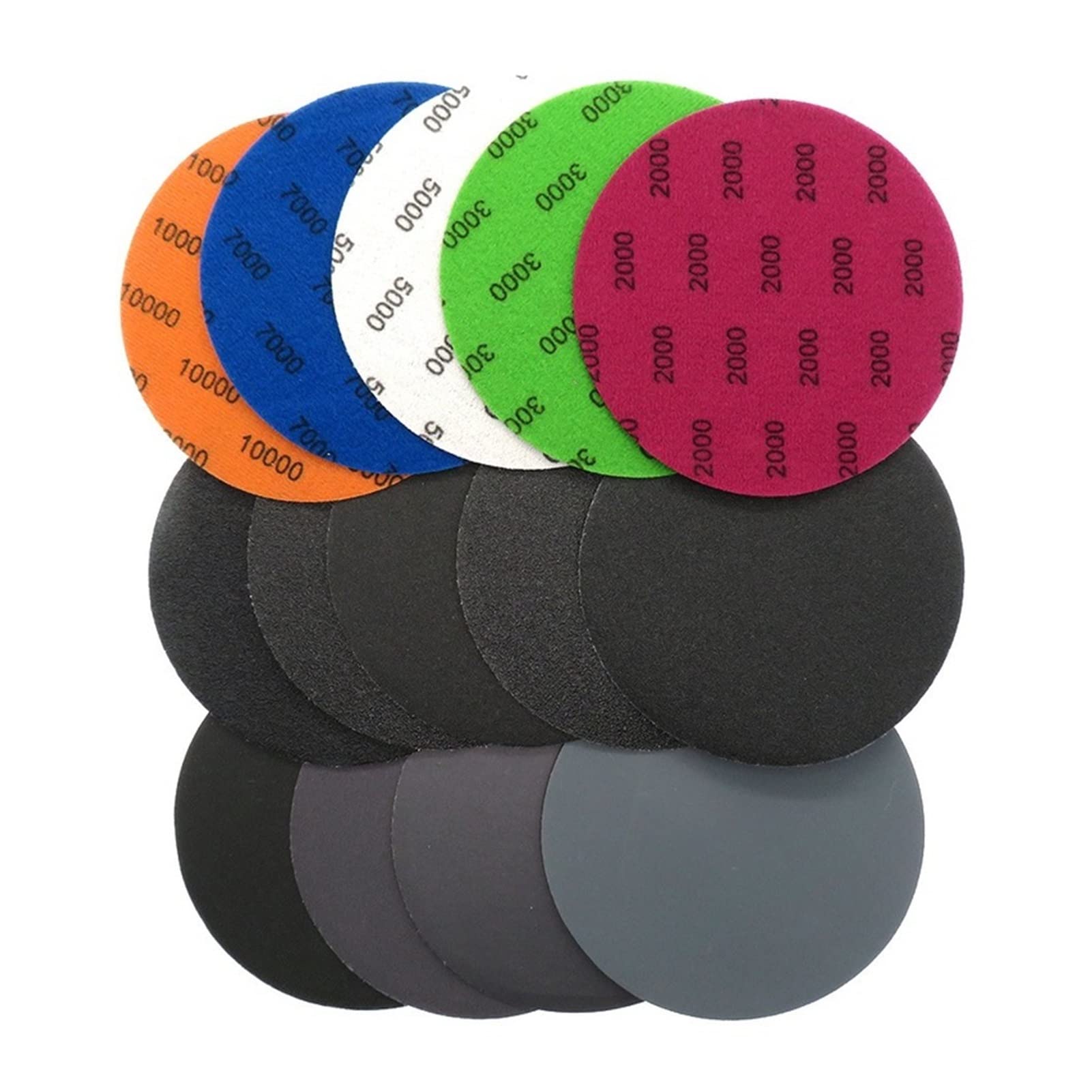 Papier de verre abrasif 50 pi 5 "Papier de verre mouillé et sec de papier de verre humide Crochet et boucle Papier de papope Polissage 320-10000grit (Color : 50Pcs)