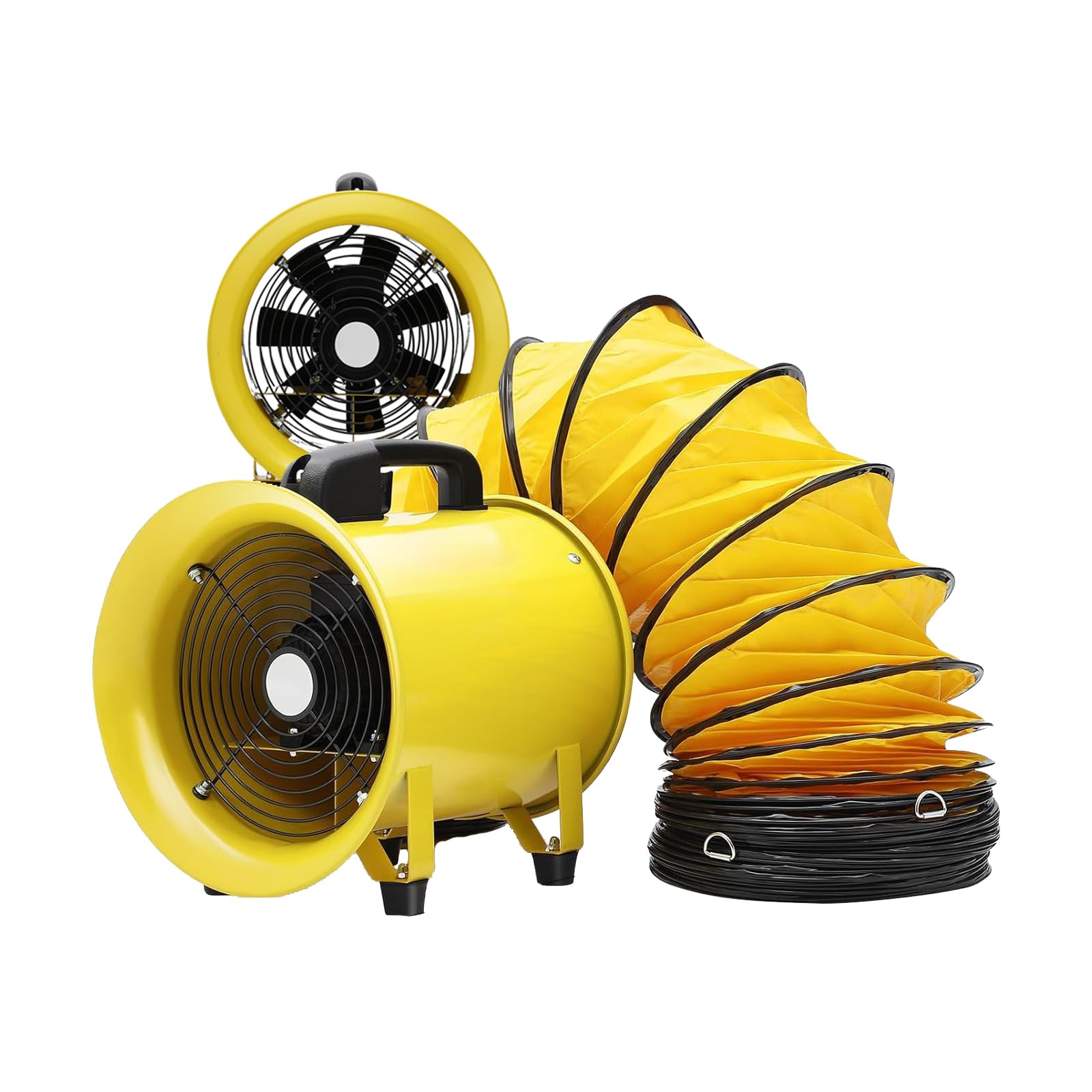 Portable Explosion Proof Exhaust Fan 8 Inch, Heavy Duty Industrial Fans With 16ft/5 m Flexible Duct Hose, Utility Air Mover Blower Fan for Extraction