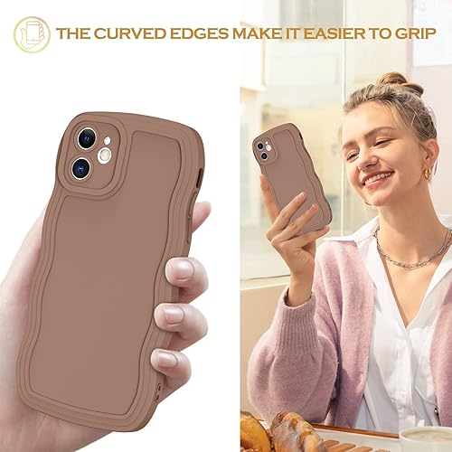 Miniatura 6 de YINLAI Funda diseñada para iPhone 11 de 6.1 pulgadas, funda protectora de goma de gel de silicona suave, bonita forma de marco de onda rizada