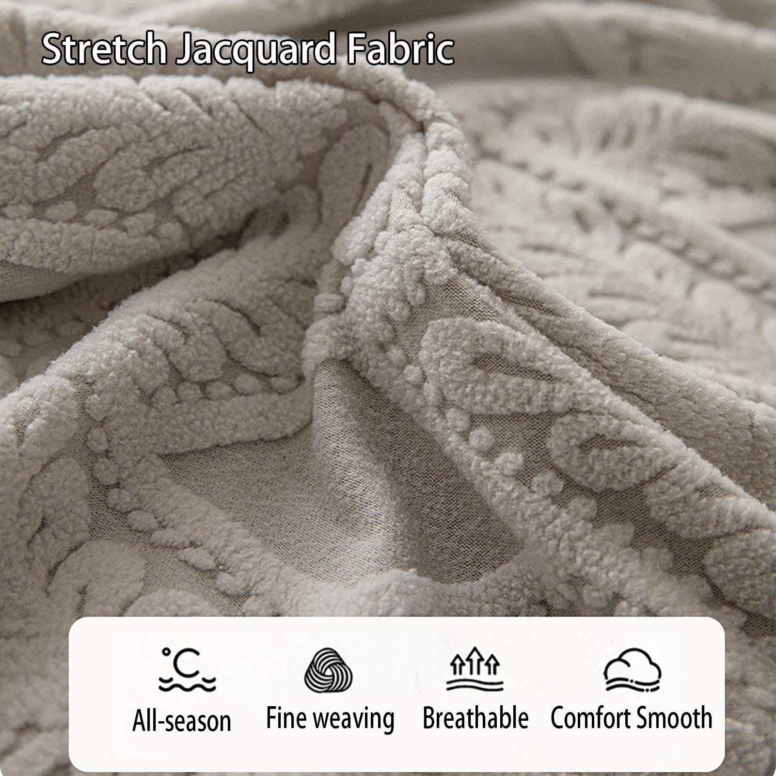 Funda de cojín elástica para sofá, Antideslizante, Lavable, Universal, Resistente y fácil de Limpiar Ajuste Universal, Duradera y fácil Cuidado,Blanca,1 Seater