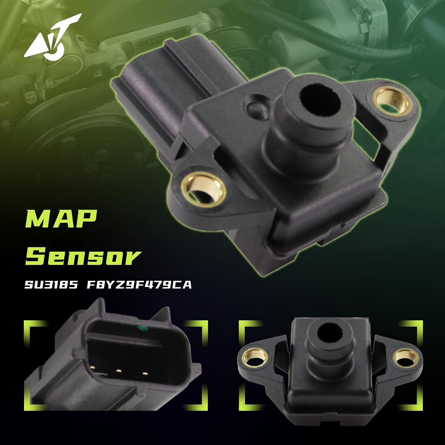 SU3185 F8YZ9F479CA MAP Sensor Compatible with Durango 2000-2009,Dakota 2000-2011,Ram 1500 Liberty 2002-2012,Nitro 2007-2011,Charger 2006-2010,Grand Cherokee 1999-2004,Wrangler 03-07