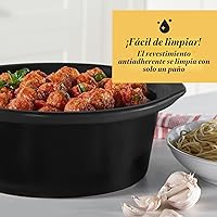 Vista 2 de Crock-Pot Olla de cocción lenta programable de 6 cuartos con temporizador y ajuste automático de calentador de alimentos, acero inoxidable