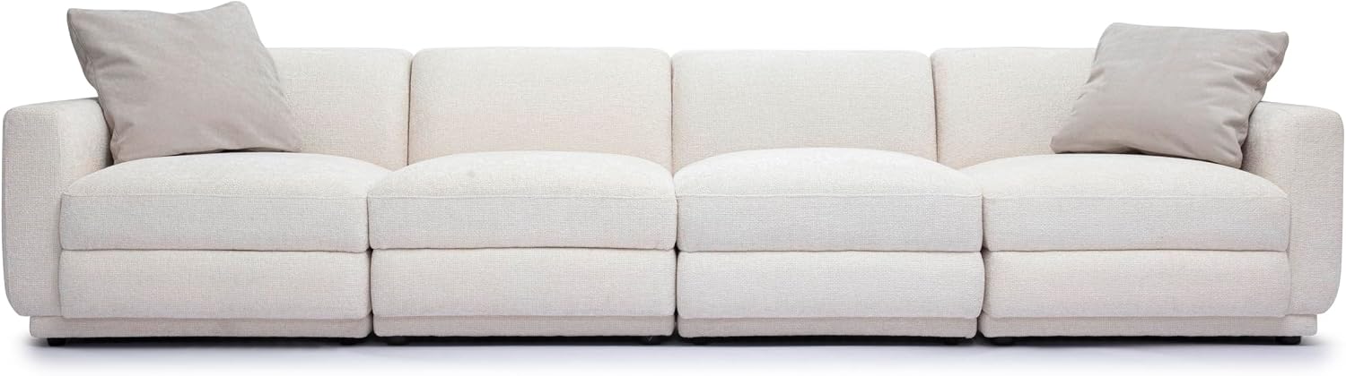 Tov Furniture Perry Cream Chenille Modular Long Sofa