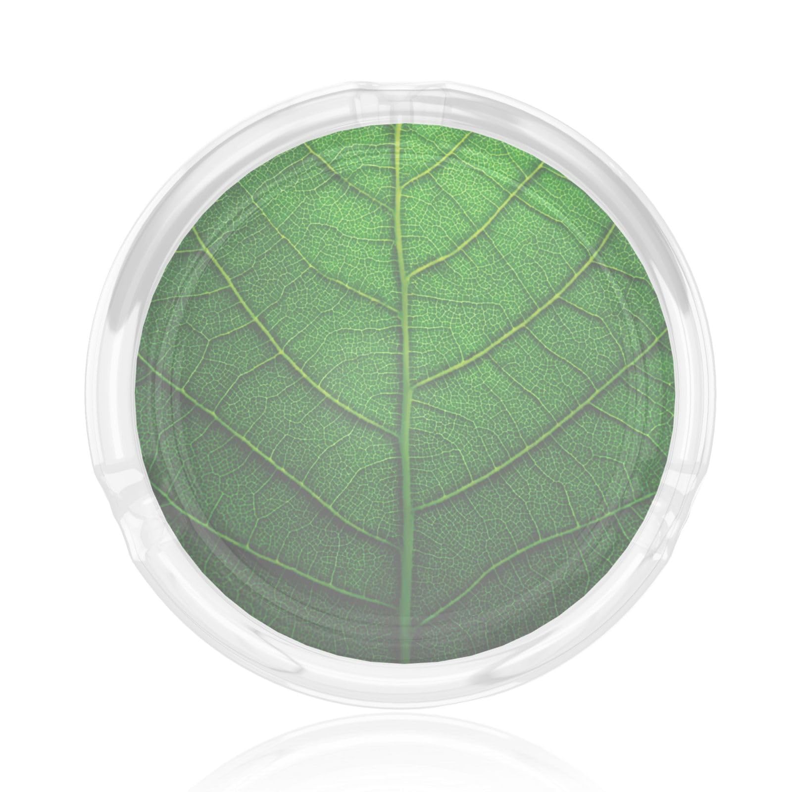 Green Leaf Texture Glass Ashtray For Cigarettes Ash Trays Case For Home Office Decor