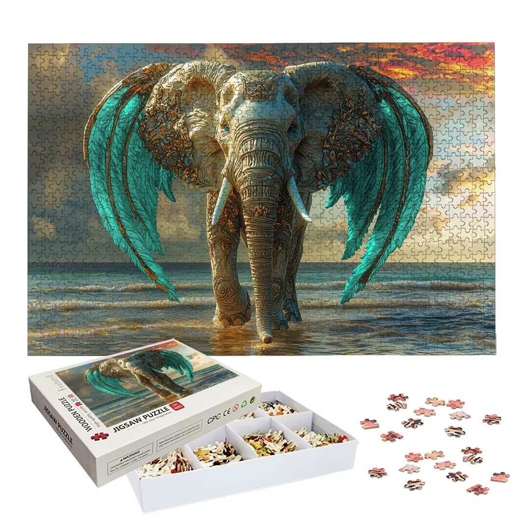 Puzzle 5000 Piezas, Puzzle Elefante de Madera para Adultos, Regalos -2578