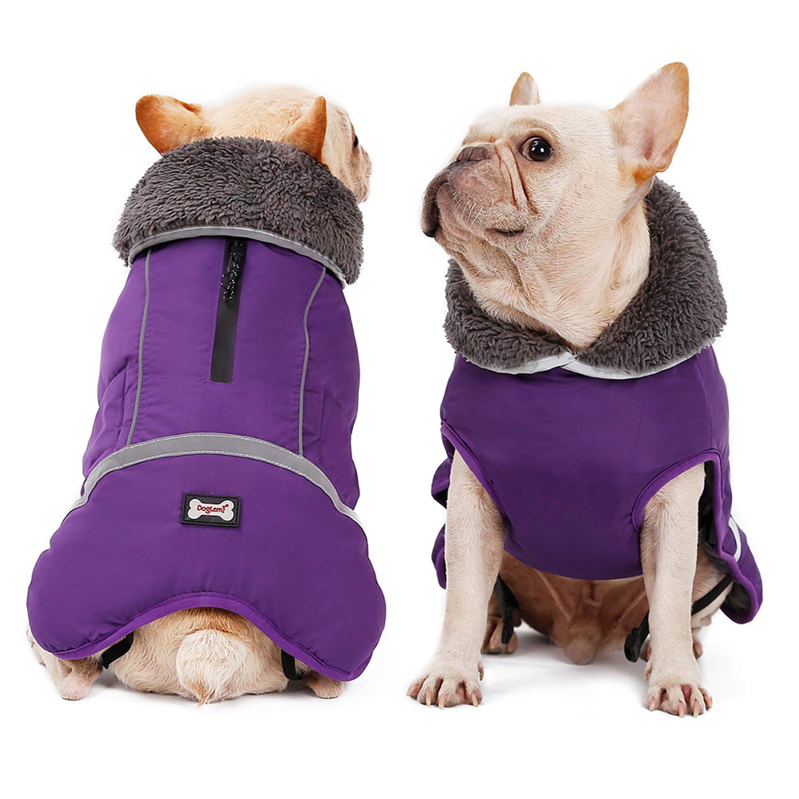 Abrigos impermeables para perros y clima frío, ropa cálida para perros pequeños, grandes, medianos, actividades al aire libre en interiores (morado, mediano)