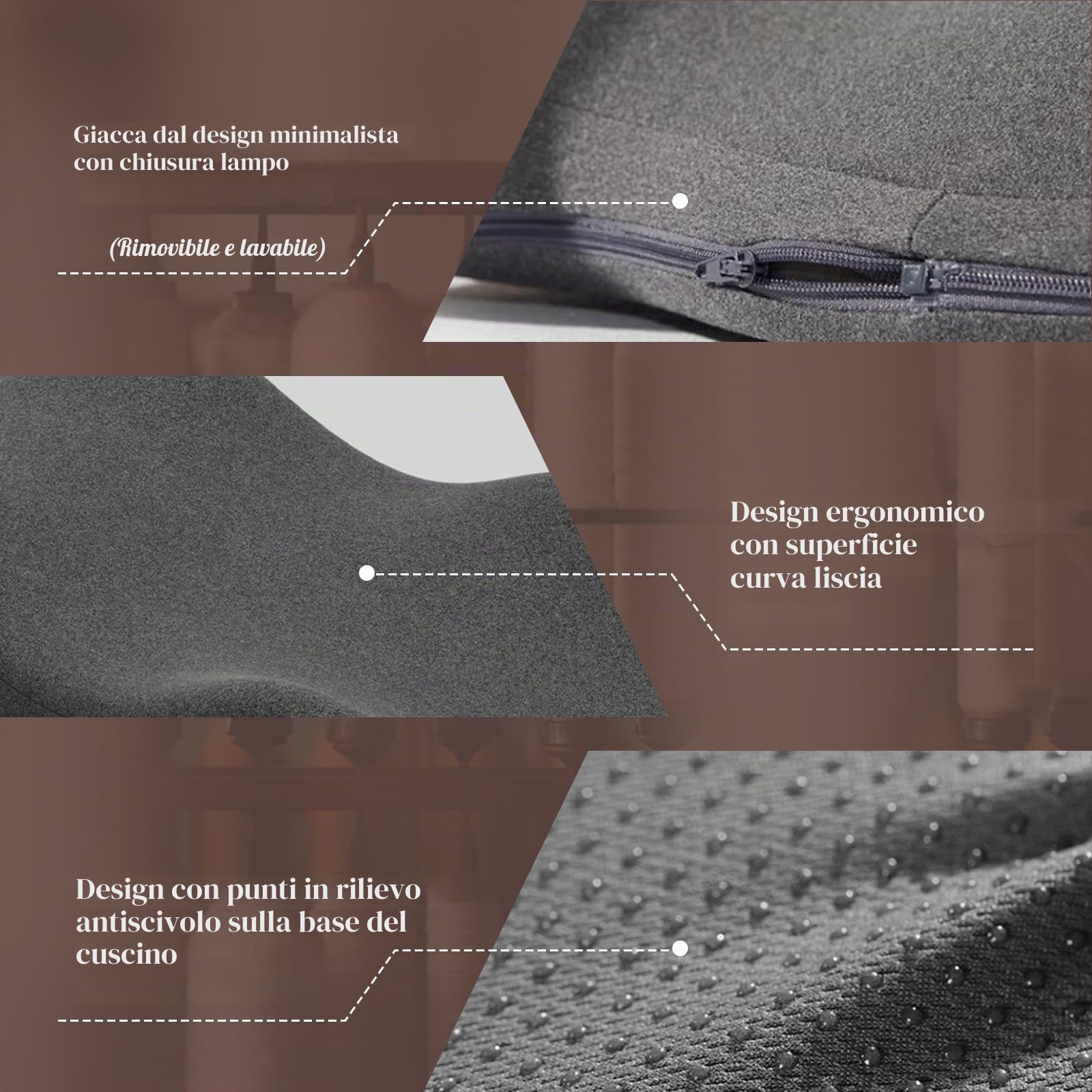 Cuscino venoso per gambe rialzate, cuscino a cuneo per dormire, cuscino gambe in memory foam, cuscino ergonomico comfort per ginocchia, gambe, caviglie, divano, letto (grigio)
