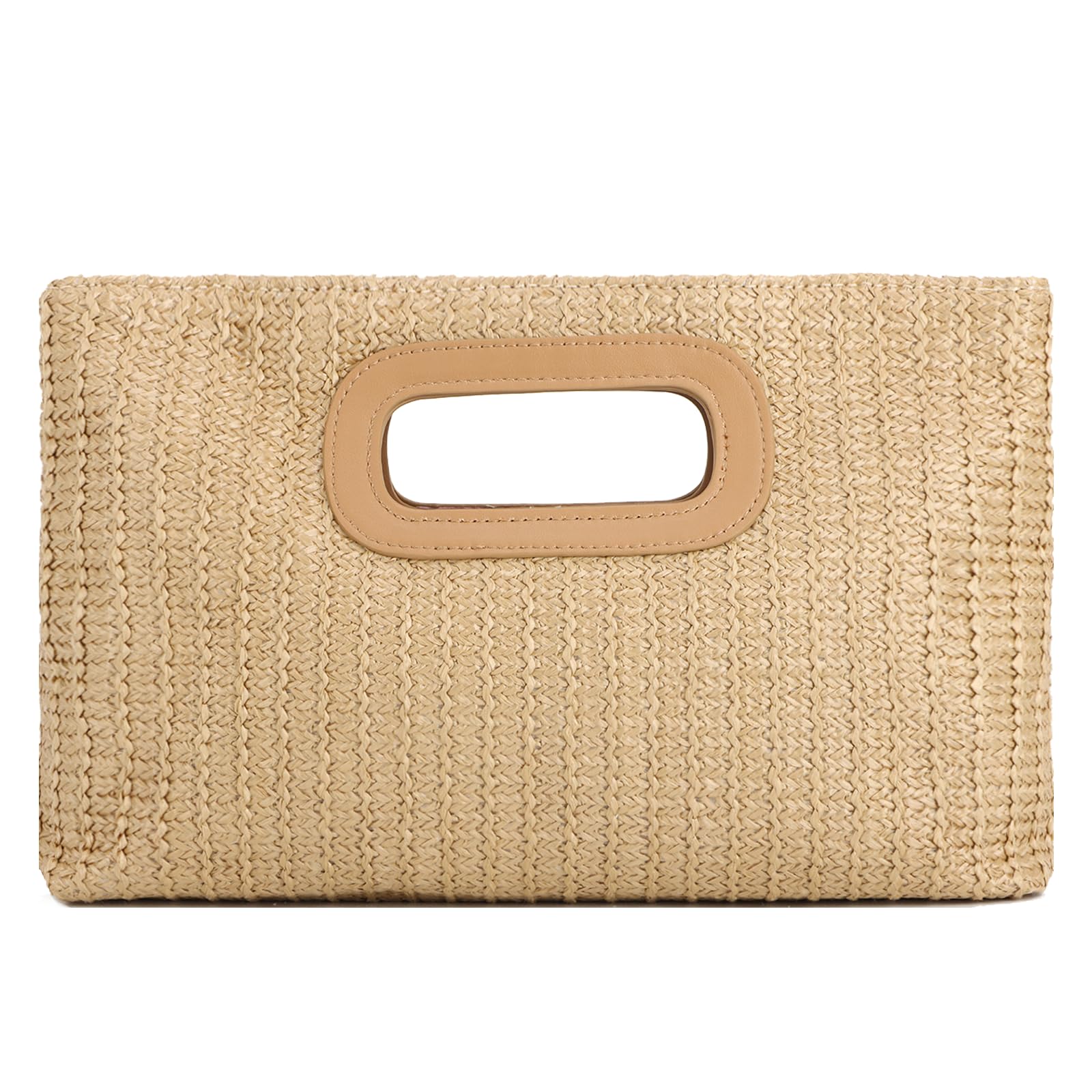 Fecialy Straw Clutch Top Handle Clutch Handbags for Women Raffia Evening Bag Woven Beach Summer Bag Crossbody Purse