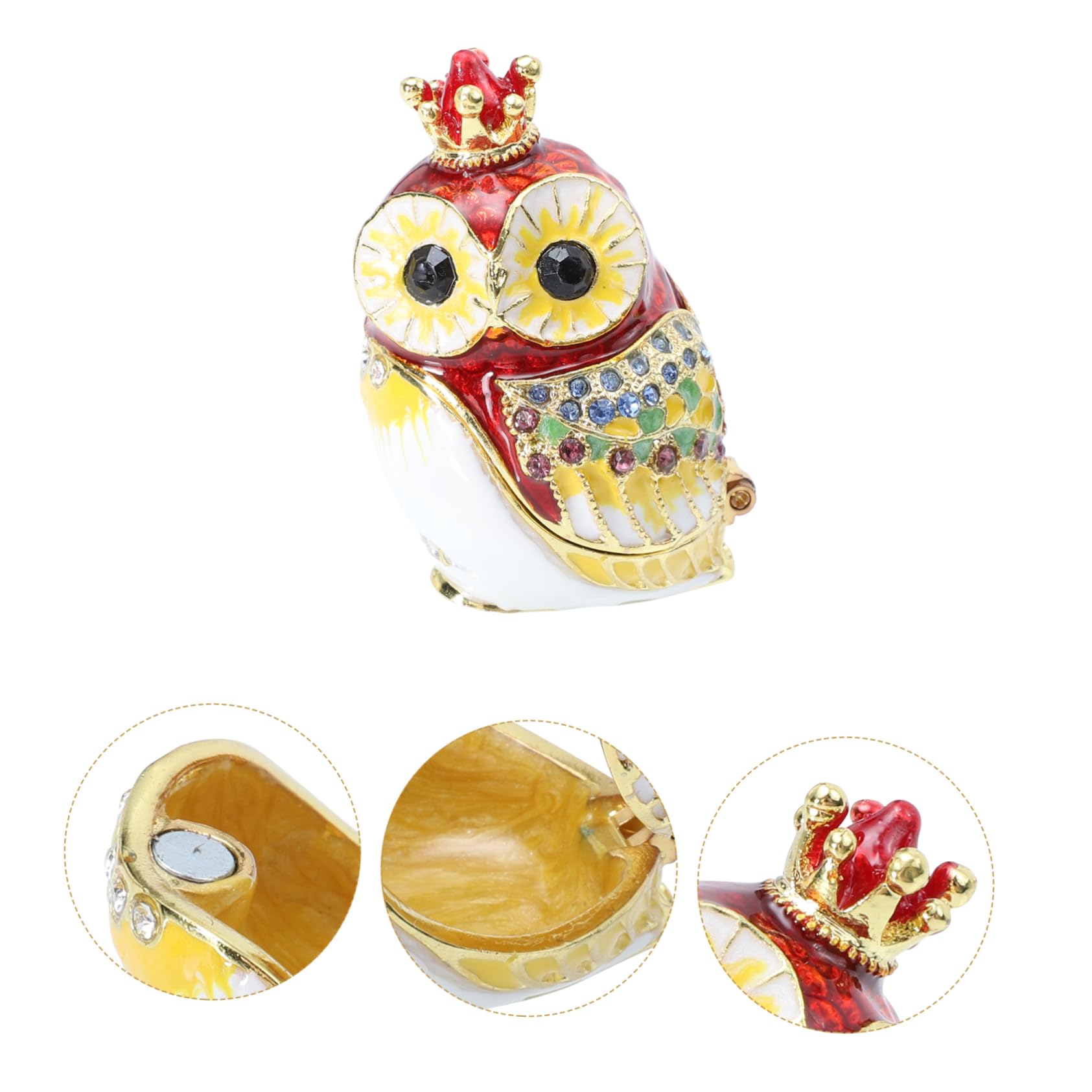 3 Szt. Crown Owl Shape Jewelry Box Praktyczny Organizer Biżuterię Pudełko Pierścionki i Kolczyki Idealny Święta Dekoracyjny Stojak Biżuterię