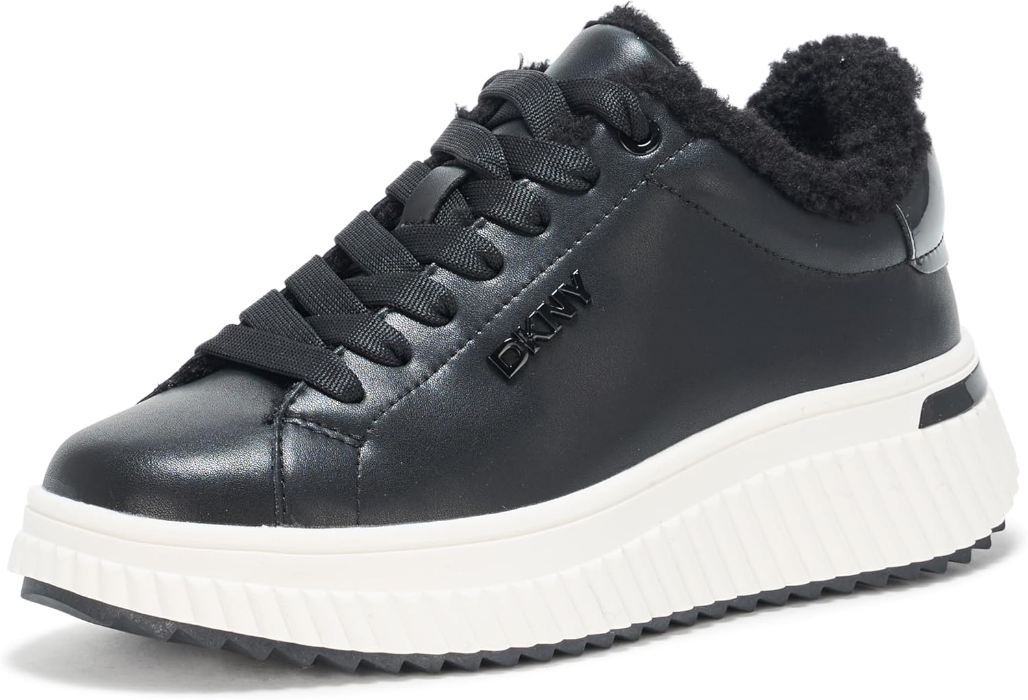 DKNY Womens Laraline Platform Sneaker with Fur