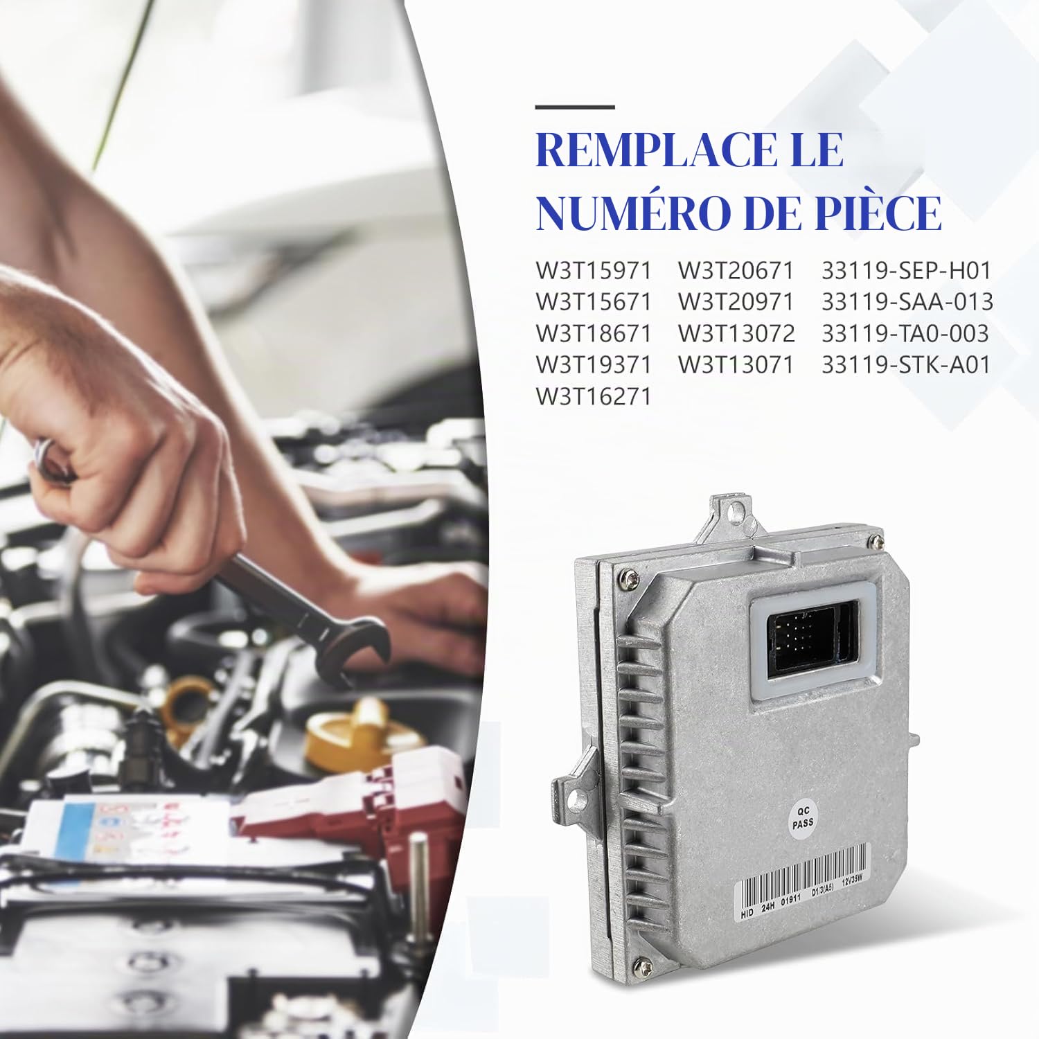 1307329082 Unité de Commande de Ballast de Phare au xénon HID de Remplacement pour A3 Golf MK5 TT Série 3 Série 6 X3 E46 E63 E83 Mini R50 R52 R53 W169 W203 Alhambra Beetle B-o-ra S-ha-r-an