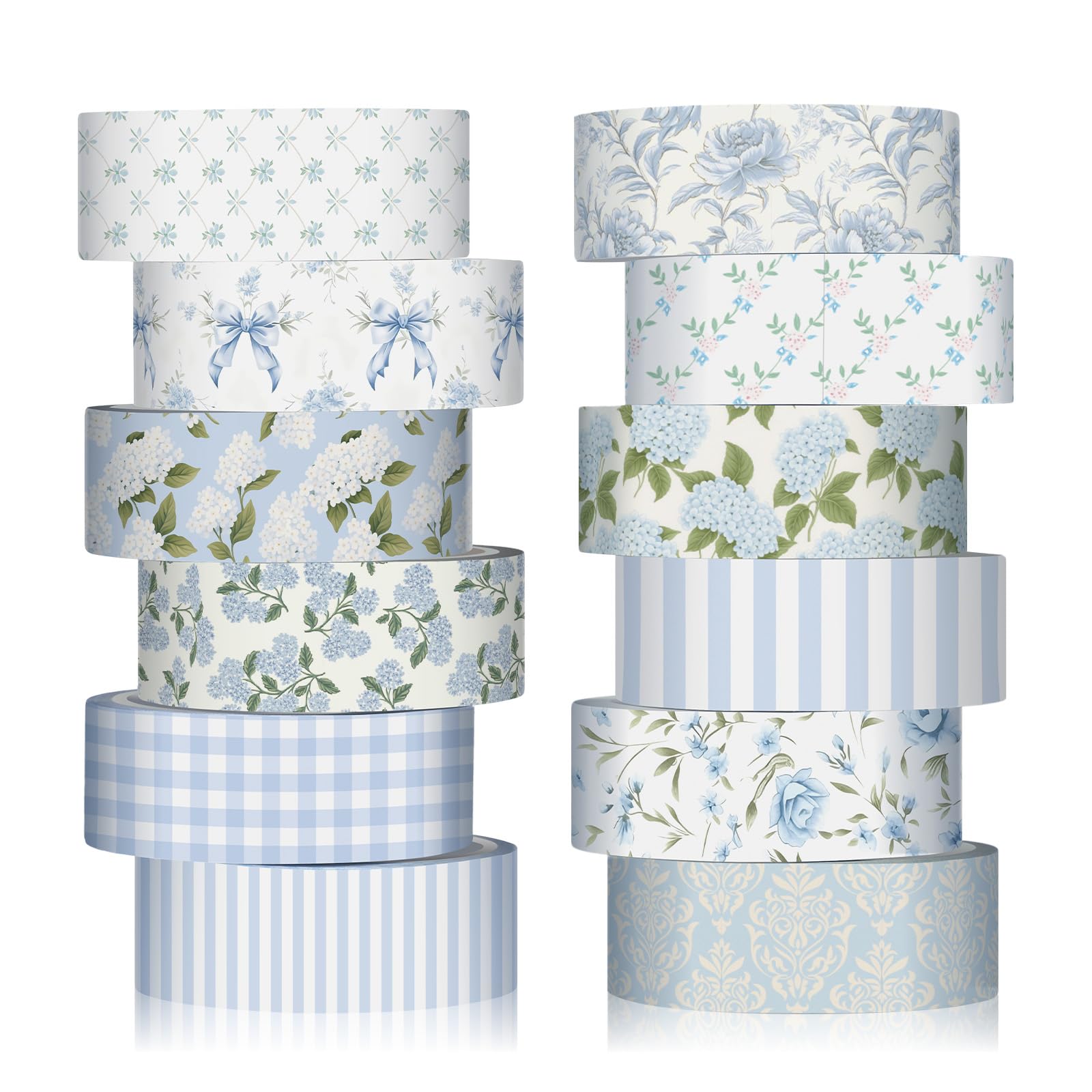 Set di 12 rotoli di nastro adesivo Washi con motivo floreale ad acquerello, 15 mm, vintage, per arti fai da te, artigianato, album di ritagli, buste, forniture per feste, confezioni regalo