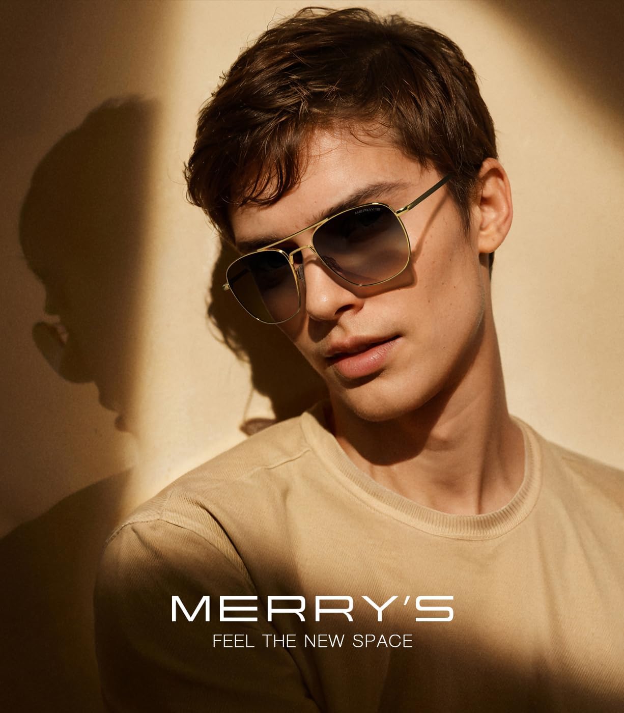 MERRY'S Classic Square Aviator Military Polarized Sunglasses for Men or Women S8636
