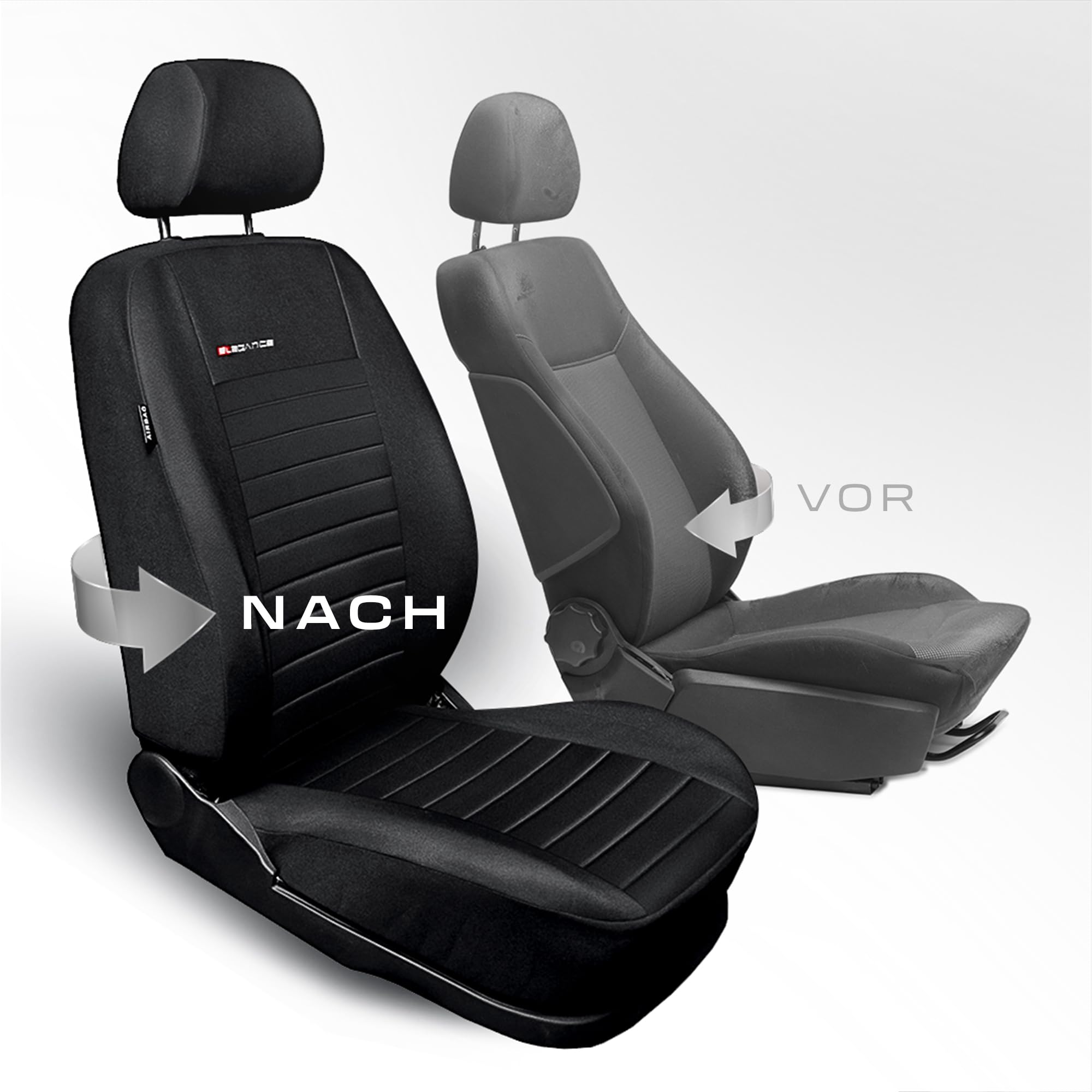 MOTOS Fundas universales para Asientos de Coche para Seat Arona Funda Asiento Coche Delantero con Sistema de Airbag Activo, Ajuste, Material de Tres Capas, Aspecto Elegante, Aplicación Versá