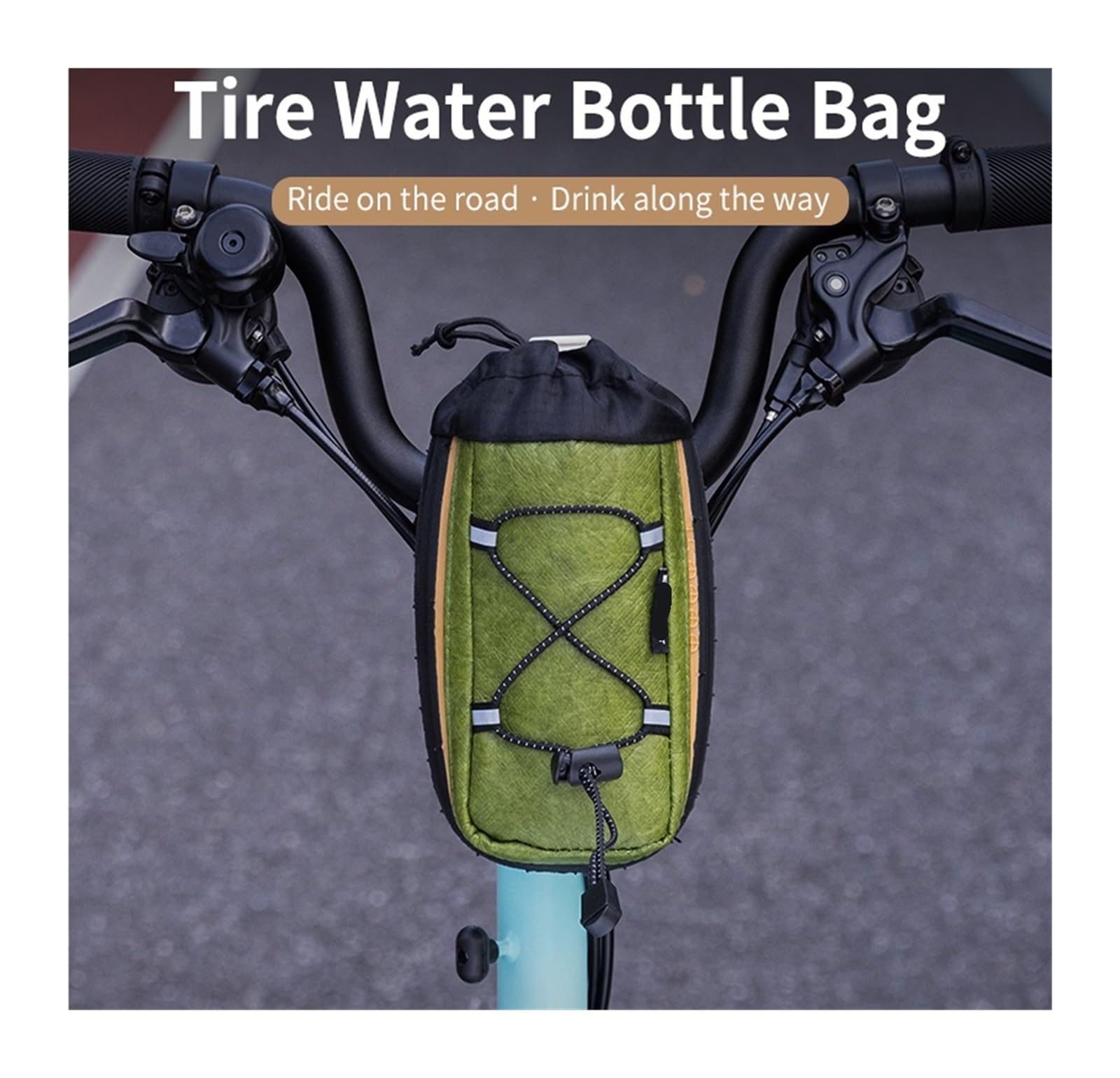 Borsa da bicicletta impermeabile 1 pezzo con tracolla regolabile | Contiene attrezzi e borraccia for le uscite in mountain bike all'aperto.