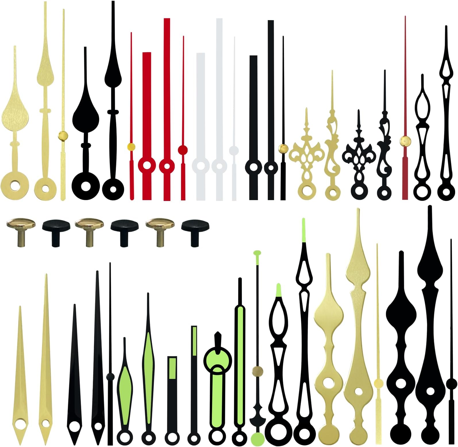 16 Set Aluminum Sweeping Silent Clock Hands, 5.5mm Thickness Hole Clock Hour Hands, 6-14 Inch Quartz Clock Movement Clock Parts Replacement, Compatible with DW-5168 Series Clock Mechanism