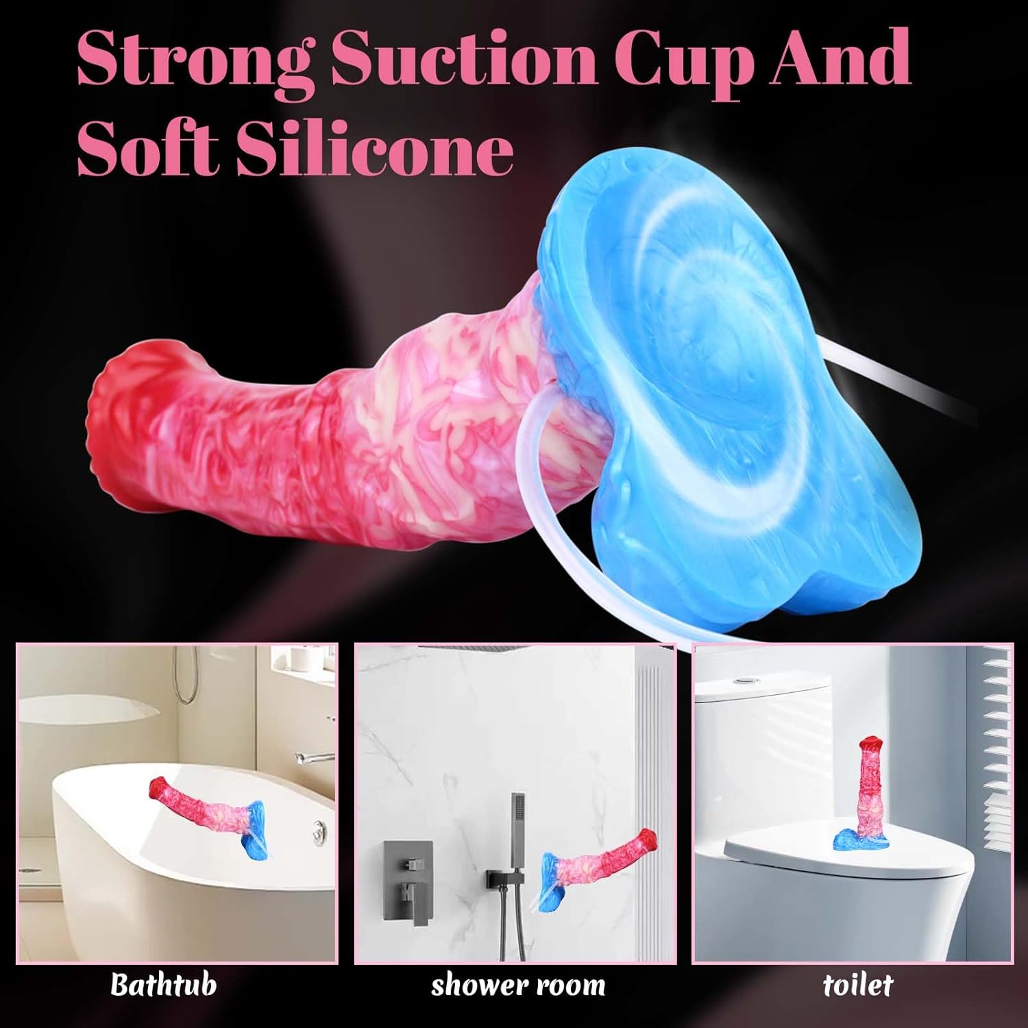Fantasy Dildo Squirting Horse 9.5 Inch Inflatable Butt Plug Sex Toy with Suction Cups for Women Men Solo Couples Pleasure