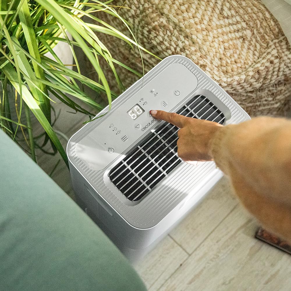 Cecotec Deshumidificador BigDry 8000 Expert Connected. 16 L/día, Depósito Extraíble de 2L, Control por Wifi, Función de Secado de Ropa y Temporizador 24 horas, Área de Cobertura de 30m2