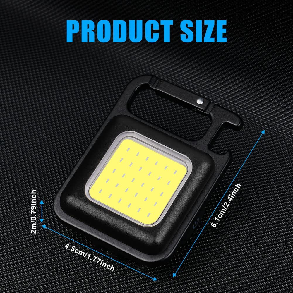 Flintronic LED Camping Lantern, Rechargeable 800 Lumens Small COB Keychain Mini Torch, Portable Mini Pocket Light, Multi-Functional Work Inspection Light for Cycling Repairing Outdoor — Amazon image 5