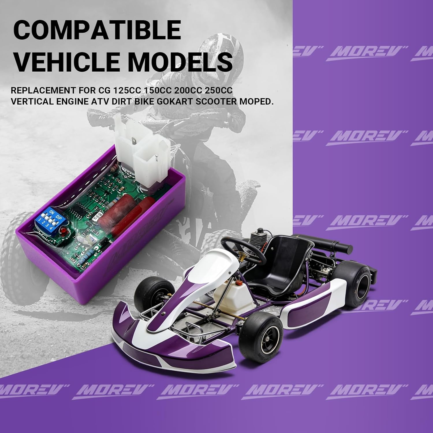 MOREV 6 Pin AC CDI Ignition Module Replacement for CG Vertical Engines, Compatible with TaoTao TBR7, RPS Hawk 250, Apollo, Roketa 150cc 200cc 250cc Dirt Bikes and ATV