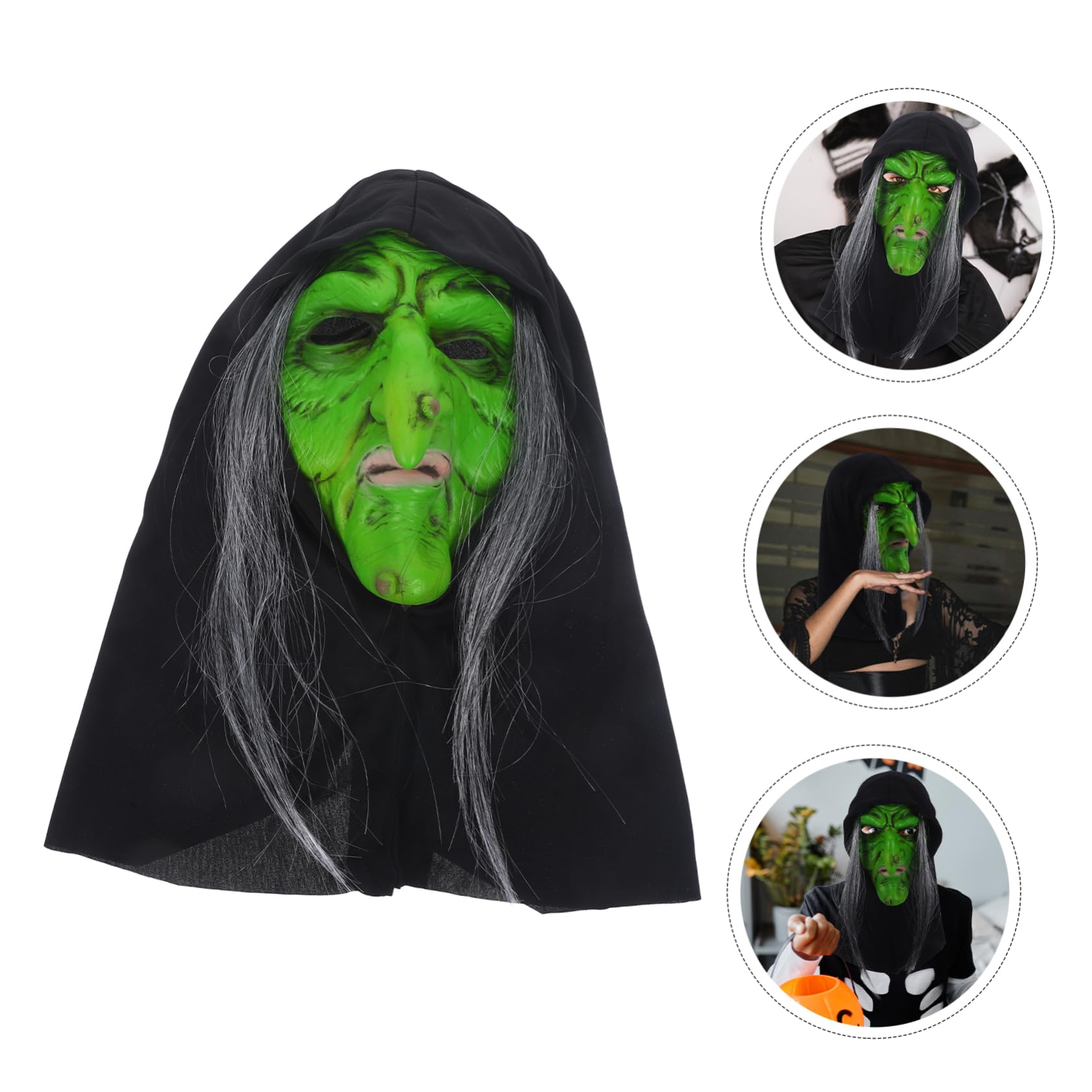 Yardwe 3 Maschera Strega Halloween Spaventosa Leggero per Cosplay e Feste Accessorio Costume Party Festival
