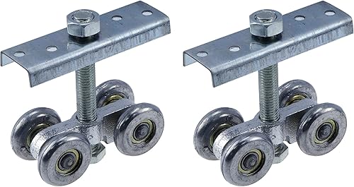 KUMGROT 2 unidades de 4 ruedas de la caja de montaje del carril de la suspensión del carril de la rueda de la carretilla silenciosa del rodillo