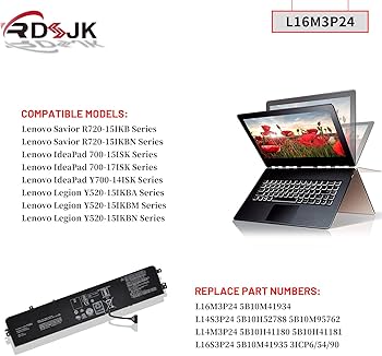 Amazon.com: L14M3P24 L14S3P24 L16M3P24 L16S3P24 Laptop Battery for