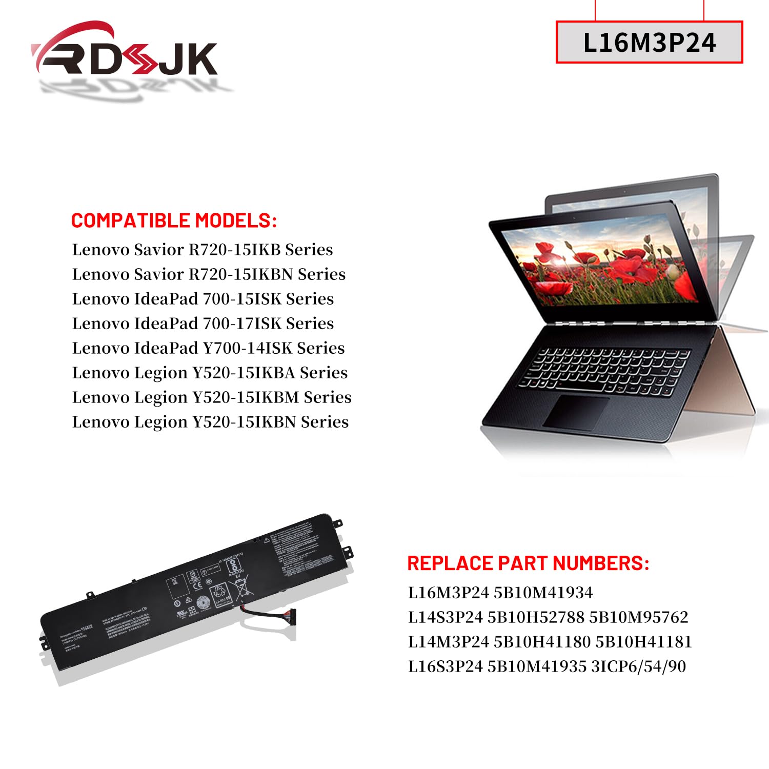 Accu Voor L14M3P24 L14S3P24 Lenovo IdeaPad Y700-14ISK Savior R720 5b10m41935 5b10h41180 L16m3p24compatible P 20636