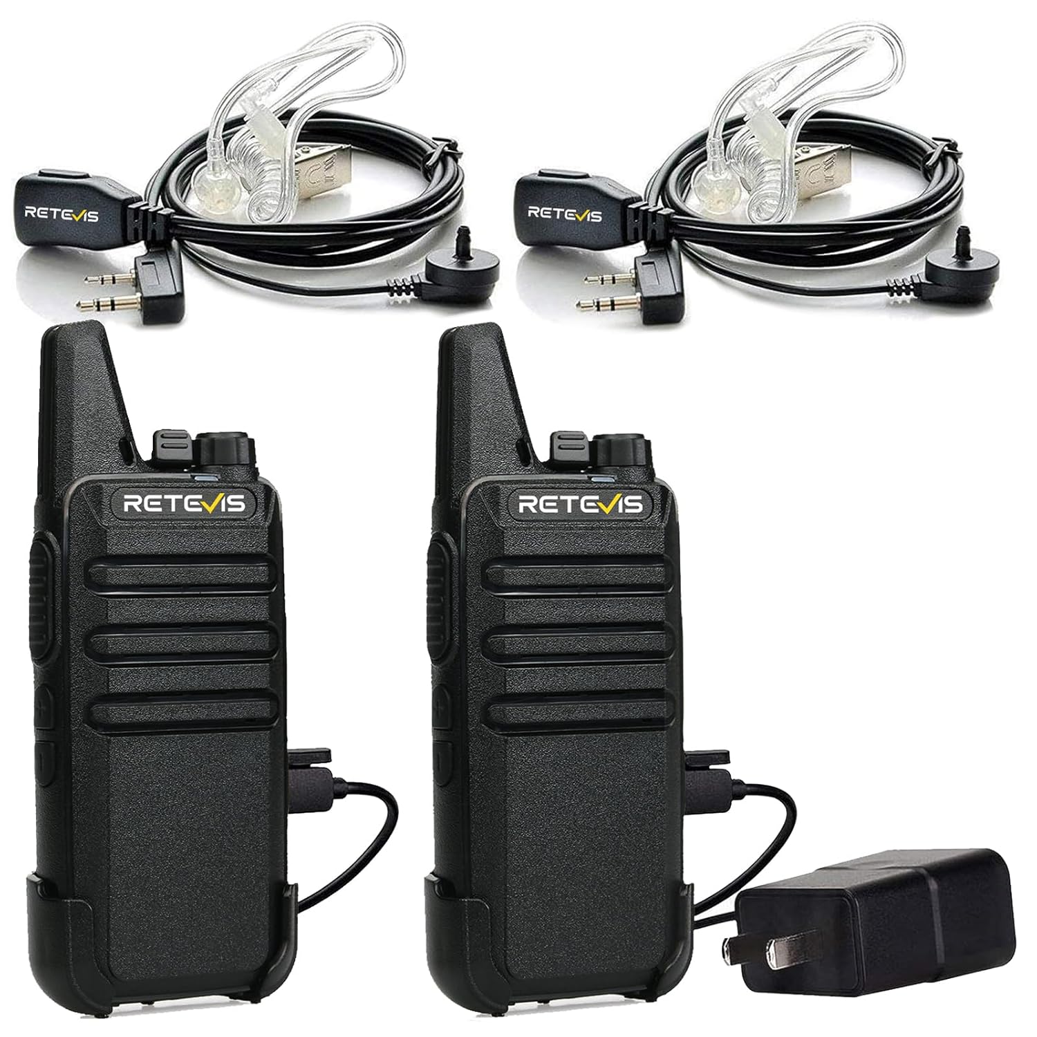 Retevis RT22 Walkie Talkies Mini 2 Way Radio Rechargeable VOX Handsfree Portable Two-Way Radios Long Range with Earpiece