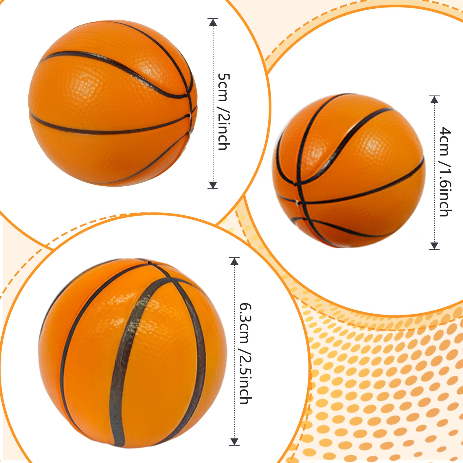 Urspasol 12Pack Mini Basketball Stress Balls 2.5 Inch