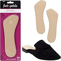 Foot Petals Women's 3/4 Insoles - Ball of Foot & Heel Cushions for Pain Relief, Anti-Slip Comfort in Heels, Flats & Boots