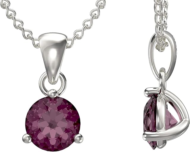 Aeon Jewellery Birthstone Necklace | 925 Sterling Silver & Cubic Zirconia | Polishing Cloth Included | Jewellery Gifts for Birthdays & Special Occasions for Women