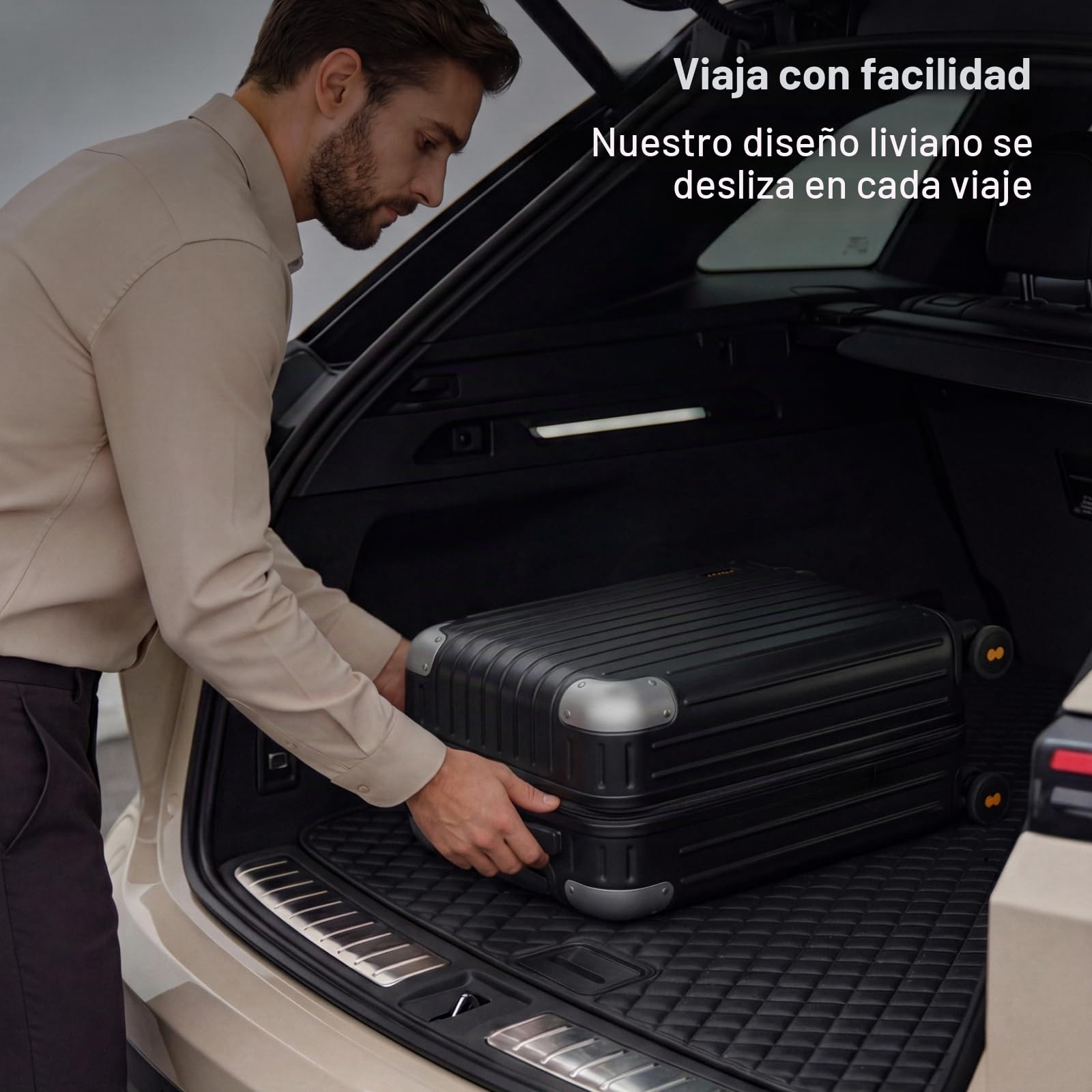 LEVEL8 Maleta Cabina Rígido Ligero ABS+PC TSA 4ruedas 55x37x23cm,34L, Negro | 4ruedas Silenciosa,Policarbonato