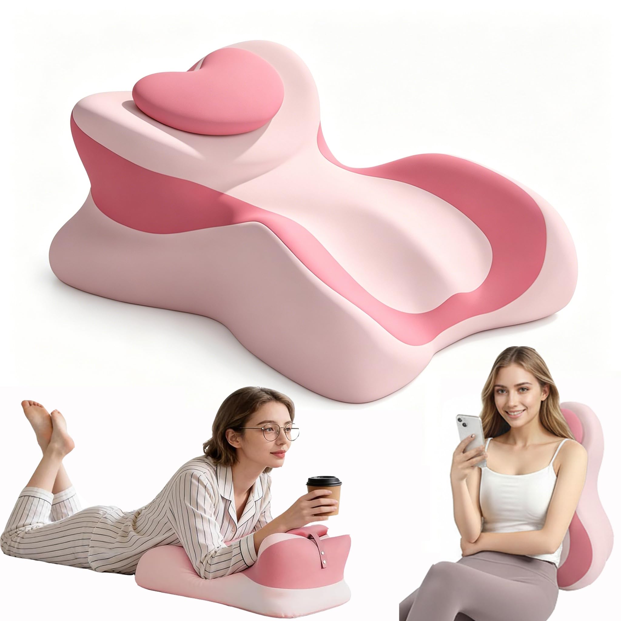 Memory Foam Keilkissen, Lesekissen & Lendenkissen,Entspannungskissen für Bett, Sofa und Boden,Orthopädisches Stützkissen gegen Rücken- und Nackenschmerzen