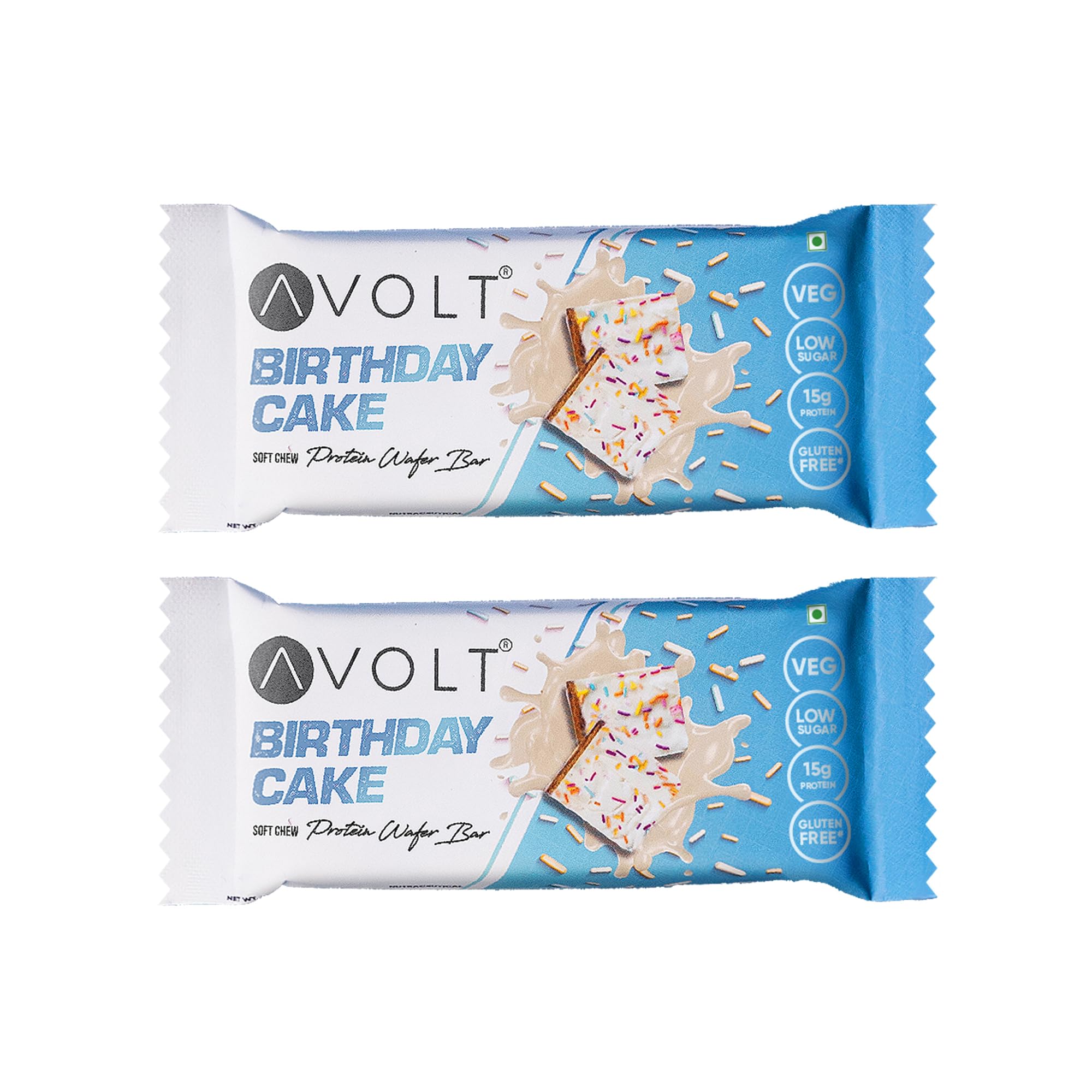 Avolt Birthday Cake Protein Bars with 15g Protein | Pack of 2 x 50g each | High Energy Wafer Bars, No Added Sugar | 100% Veg | Guilt-Free Bar for Fitness & Immunity Booster-image-49