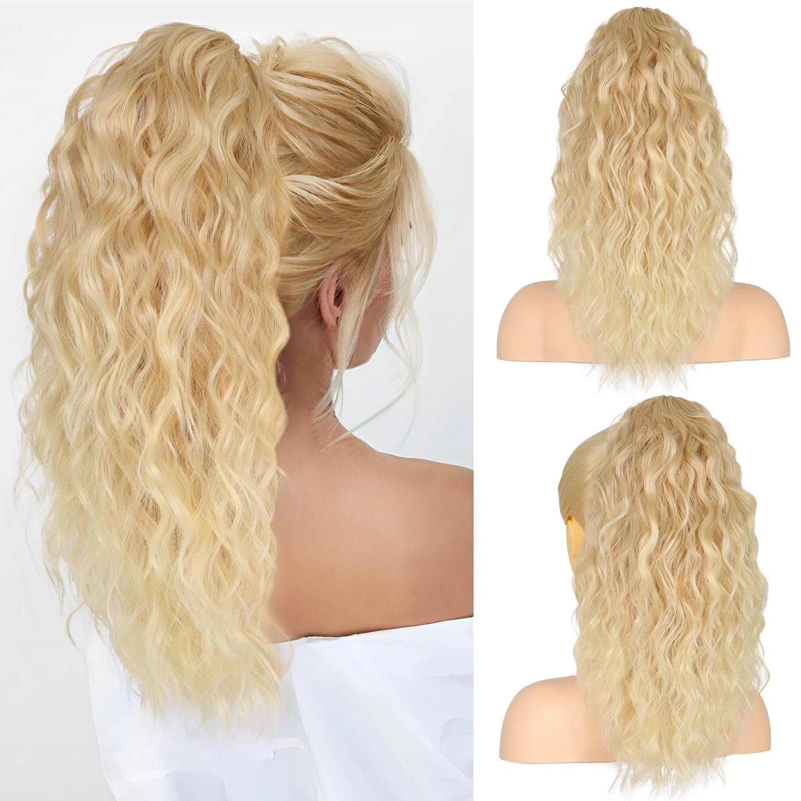Extension cheveux clip RONTAYA postiche onduler blond clair 46cm - 7