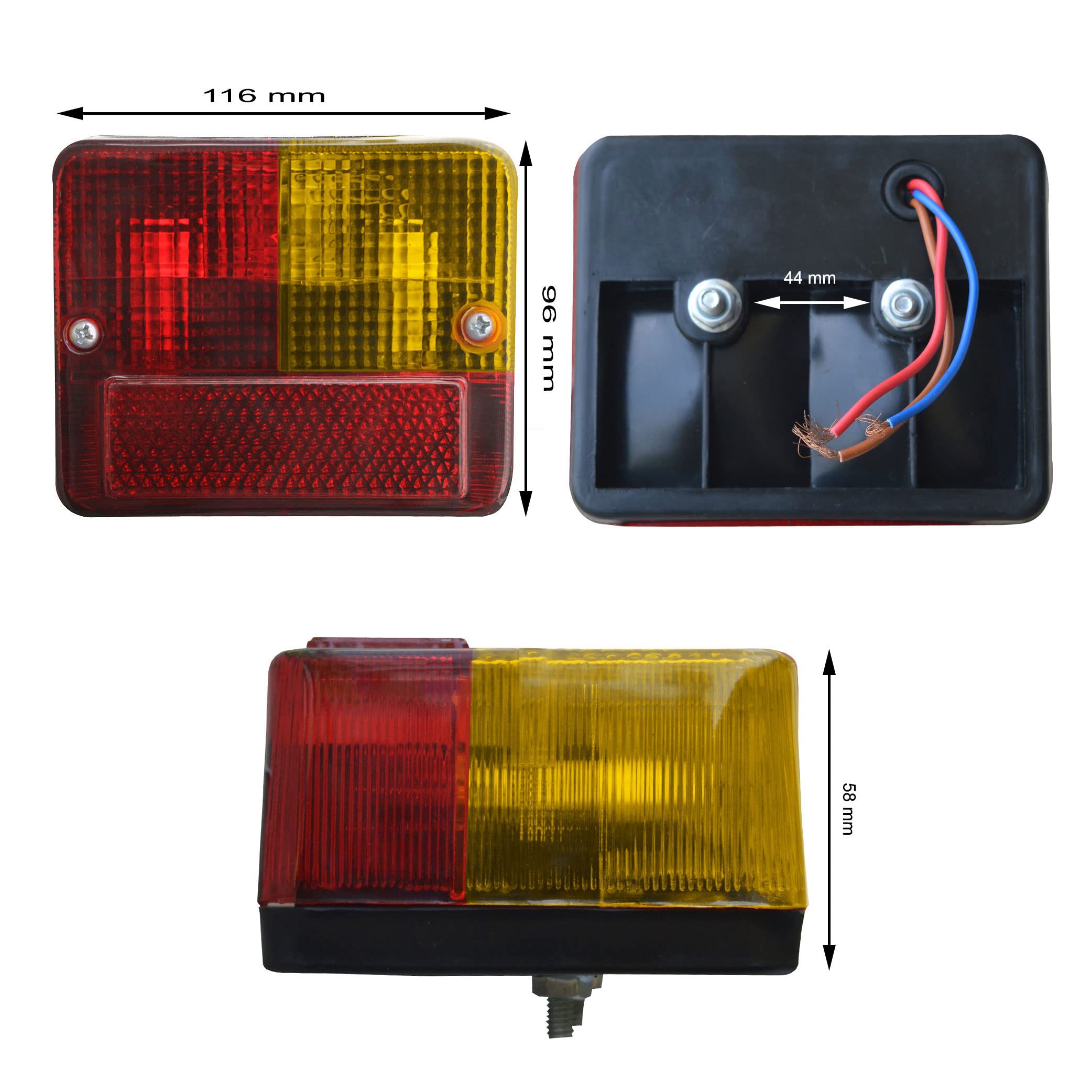 Coppia di indicatori di direzione alogeni combinati Posteriori luci parafango Trattore Base Piatta con lampadine 12v Adatte per Veicoli universali